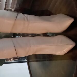 Steve Madden White Ankle Boots